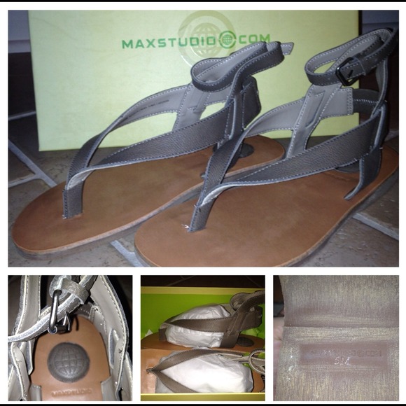Max Studio Size 5 Thong Sandal with Ankle Buckle