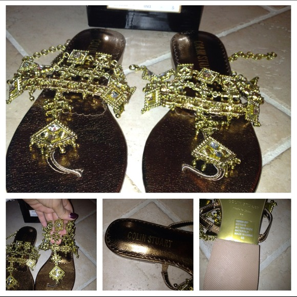 Colin Stuart Size 5 Gold Embellished sandals
