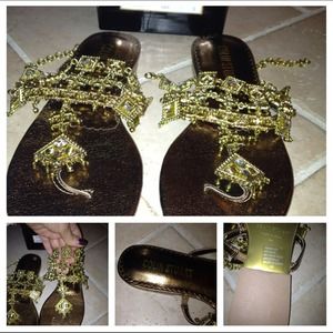 Colin Stuart Size 5 Gold Embellished sandals