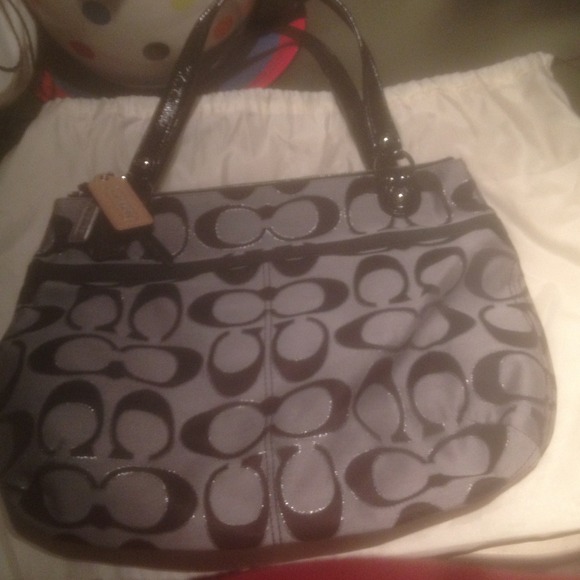 Black/grey Coach purse