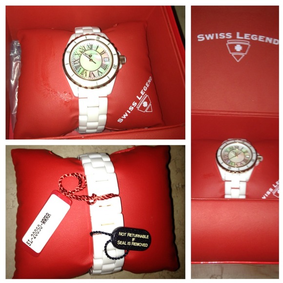 Swiss Legend White Ceramic and Rose Gold Wath