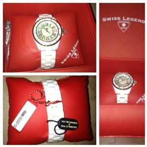 Swiss Legend White Ceramic and Rose Gold Wath