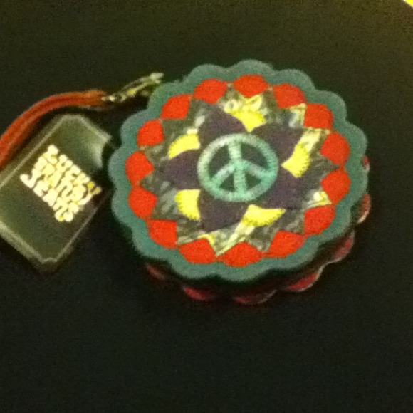 Flower patchwork coin purse wristlet