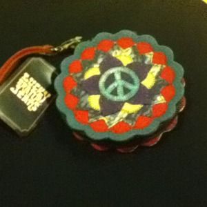 Flower patchwork coin purse wristlet