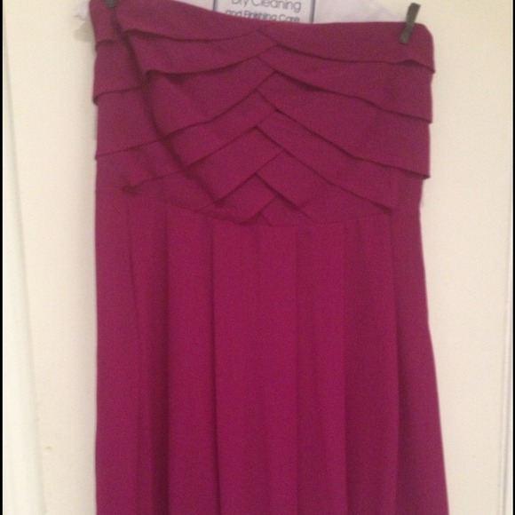 Strapless fushia dress
