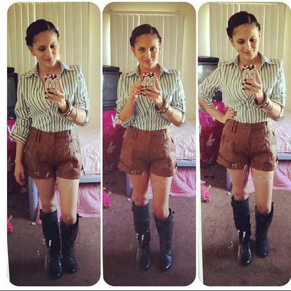 Leather shorts