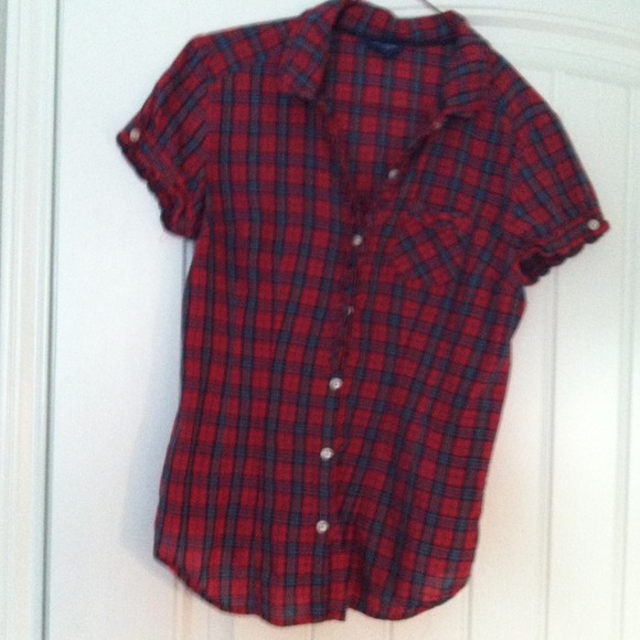 Plaid button down top - Picture 2 of 4