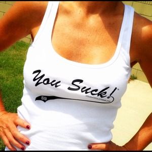 wife beater "YOU SUCK!" tank tops