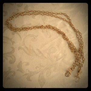 Janice Dickinson gold tone belt with crystal beads