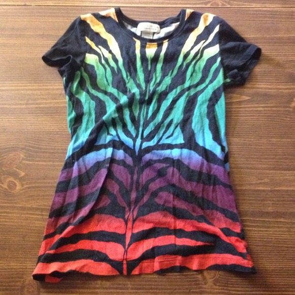 Multi colored zebra print shirt