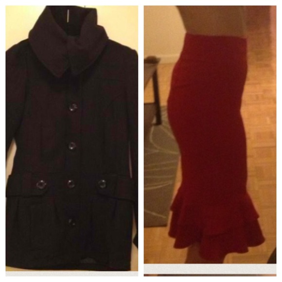 Black winter coat with fabulous neck!