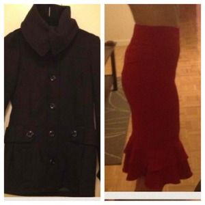 Black winter coat with fabulous neck!