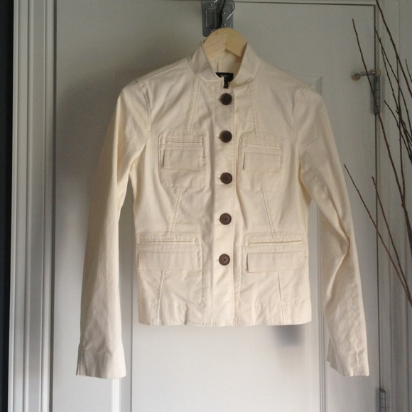 Reserved --- Twill Cream Jacket w Brown Buttons