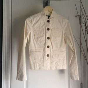 Reserved --- Twill Cream Jacket w Brown Buttons