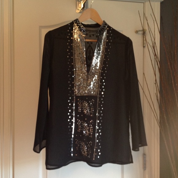 Black sequin tunic