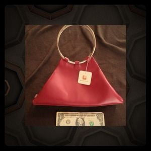 Handbags - Bundled!! Red Leather Purse with Bangle Handles 🐝 Handbags - Bundled!! Red Leather Purse with Bangle Handles 🐝