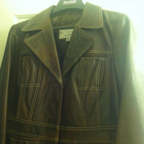 Chocolate leather coat