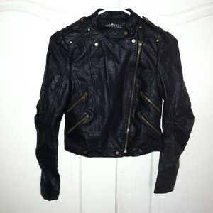 Black faux leather jacket