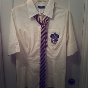 Harry Potter Gryffindor button up with tie sz M