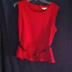 Red peplum top