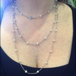 DAVID YURMAN Sterling Silver and Pearl Necklace