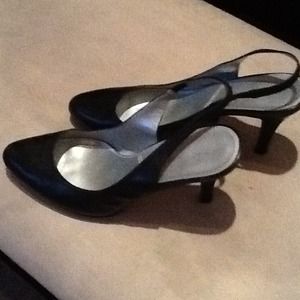 Black Leather Pumps