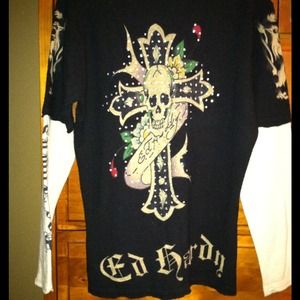Ed Hardy Mens Cashmere blend sweater size Medium
