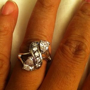 Rhodium AAA grading CZ ring.