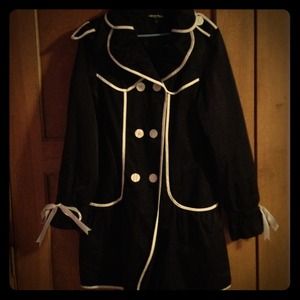 Black and white long coat