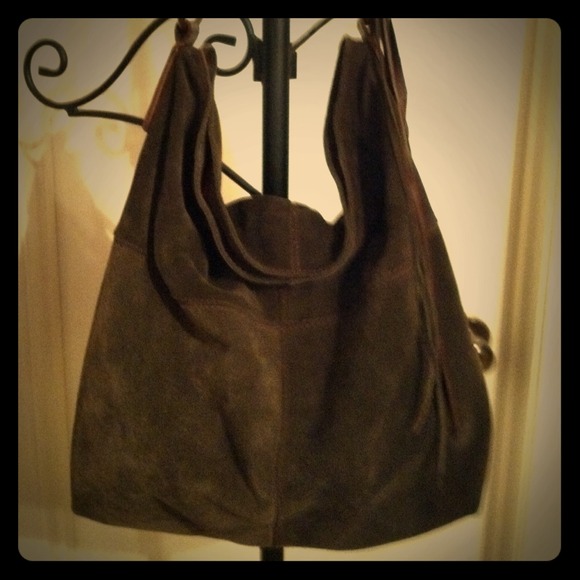 SOLD! Lucky Brand large brown suede bag. SOLD!