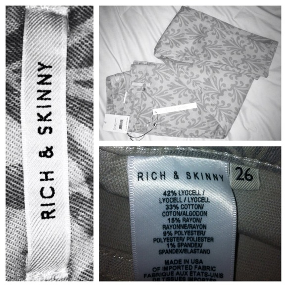 Rich and Skinny Patterned Gray Jeans