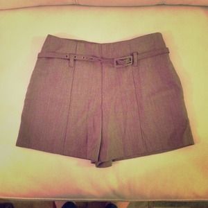 High waisted belted dress shorts