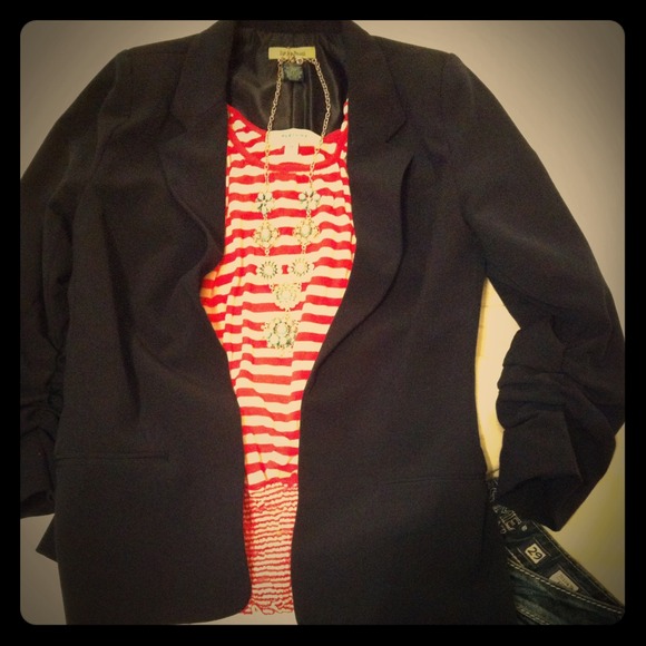 Pleione Tops - Red and cream stripped top