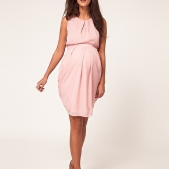 Maternity pink tulip dress