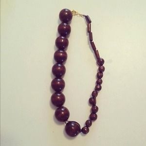 Wood bead A-symmetrical necklace