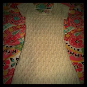 Cream Knit Sweater Dress