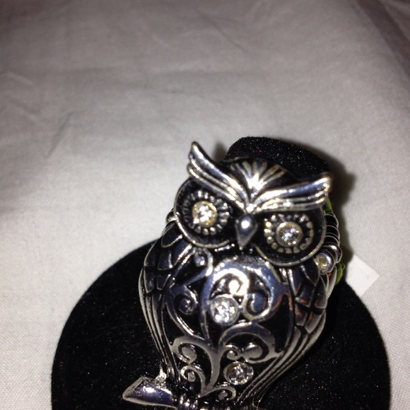 Owl stretch silver ring