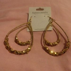 Double hoop gold earrings