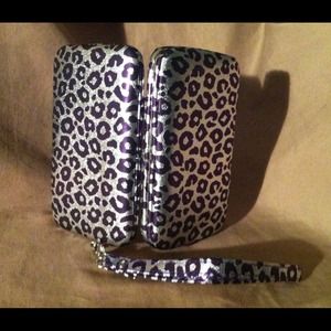 RESERVED Purple cheetah clutch