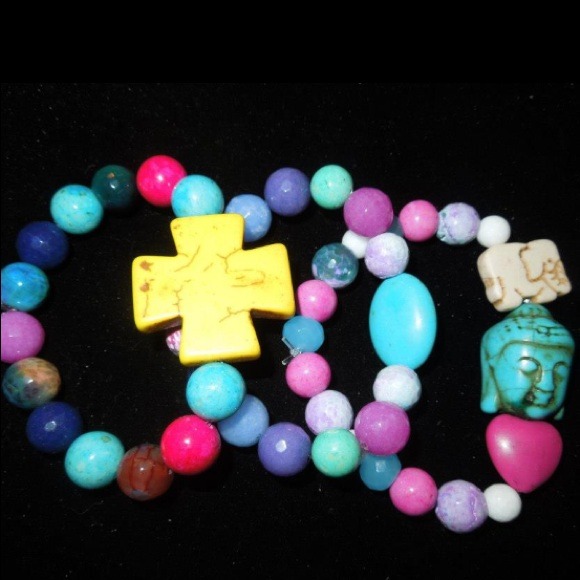 Handmade set of stretch bracelets