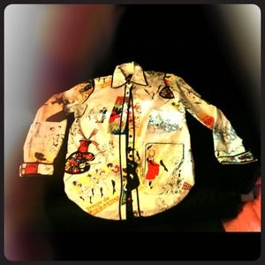 Vintage Artsy Button Up 60's Shirt