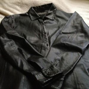 Banana Republic Black Leather Shirt
