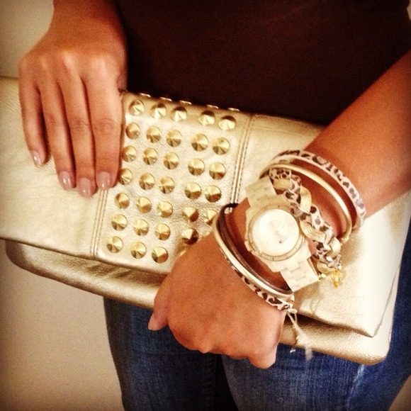Steve Madden gold spike clutch - Picture 1 of 1