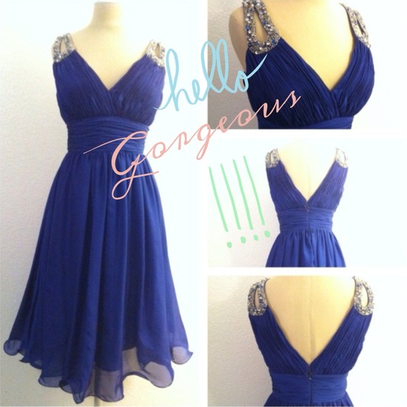 ✨REDUCED✨ Royal blue beaded shoulder straps dress
