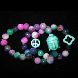 Buddha stretch bracelet set