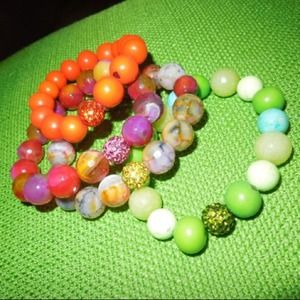 Multi color stretch bracelets
