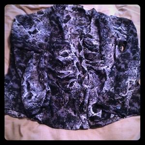 Snake print button down