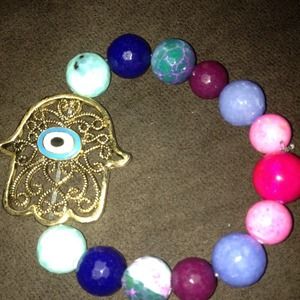 Gold stretch hamsa bracelet