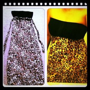 Animal print maxi dress