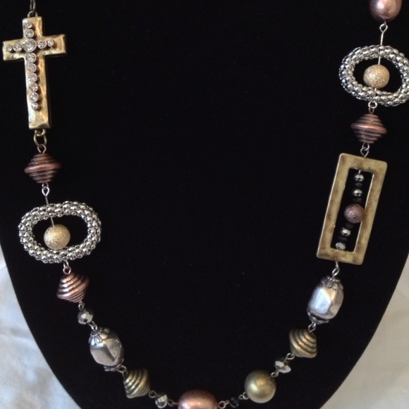 Tri-color bead necklace - Picture 1 of 1